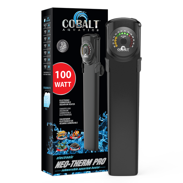 Riscaldatore da acquario slim e infrangibile Cobalt Aquatics Neo-Therm Pro 100W con display LED
