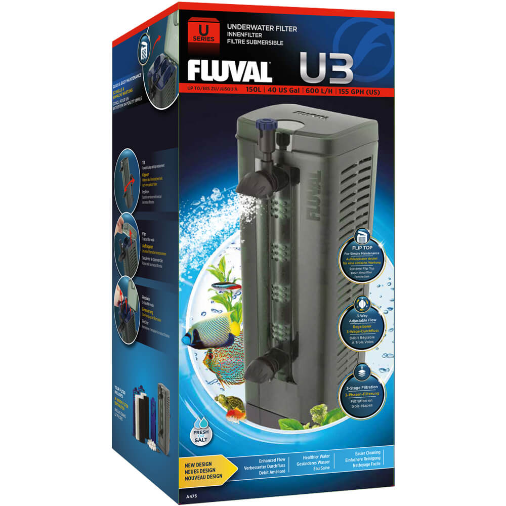 Filtro interno subacqueo per acquario Fluval U3